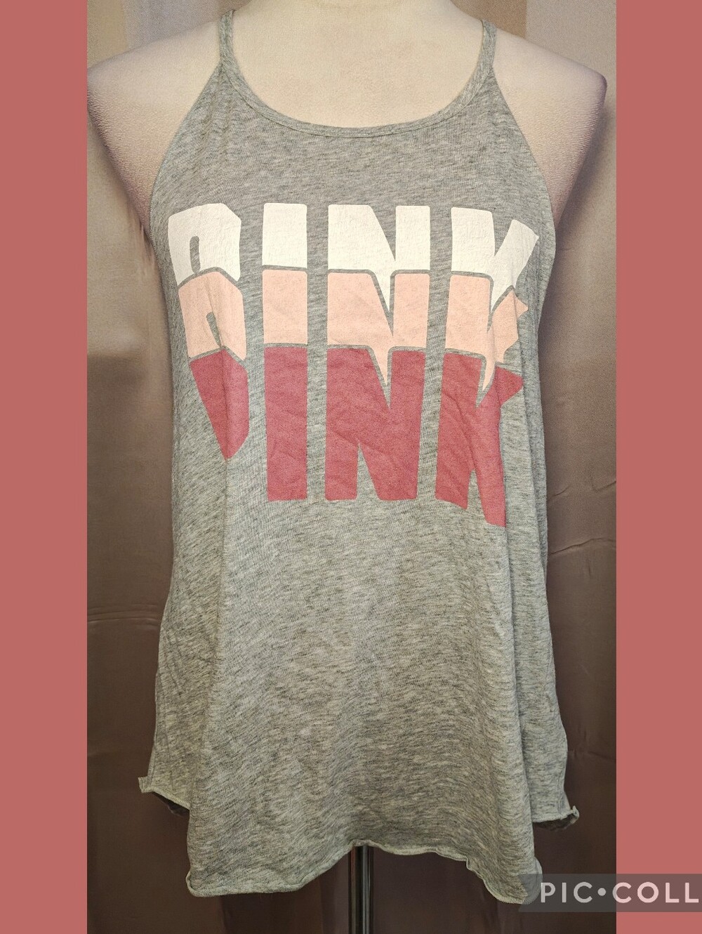 💖VS PINK Grey Colorblock High-Neck Tank Top💖